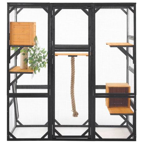 Outdoor Cat House, Diy Cat Enclosure Catio With Double Enter Doors HouseOfZazla