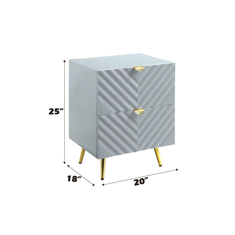 Gaines - High Gloss Nightstand HouseOfZazla