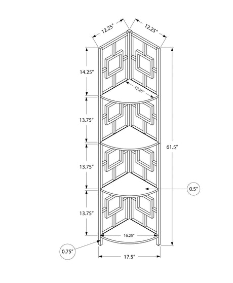 4 Tier Corner Bookshelf - Contemporary & Modern HouseOfZazla