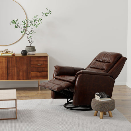 Swivel Recliner With Manual Adjustable Footrest HouseOfZazla