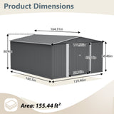 12×14 ft Outdoor Metal Storage Shed
