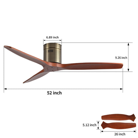 Low Profile Flush Mount Ceiling Fan Without Light HouseOfZazla