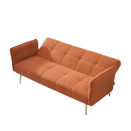 Convertible Double Futon Sofa Bed With Folding Armrests For Living Rooms HouseOfZazla