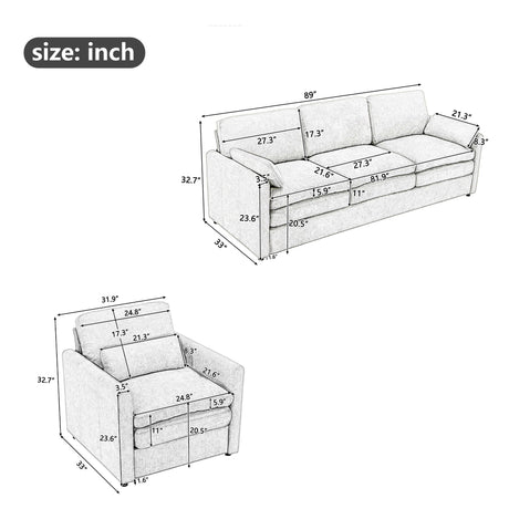Cloud Sofa Set Couch For Living Room HouseOfZazla