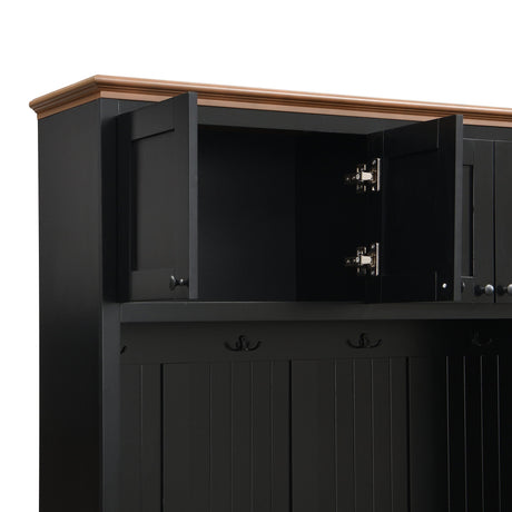 Entryway Hall Tree With Storage Bench, Coat Rack Shoe Bench With Cabinets HouseOfZazla