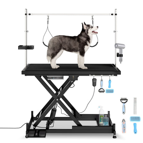 Super Deluxe Electric Pet Grooming Table, Height Adjustable HouseOfZazla