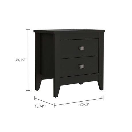 Breeze Four-Legged Modern Bedroom Nightstand with Two Drawers HouseOfZazla