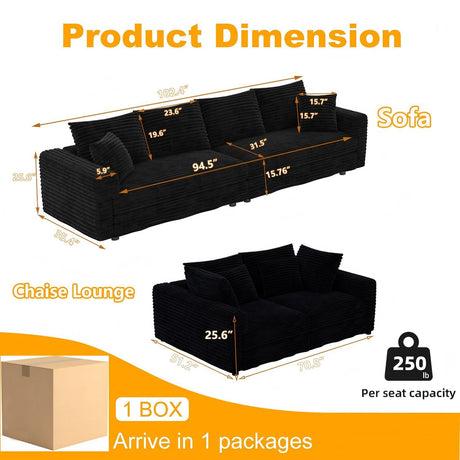 4 Seat Sofa, Deep Seat Couches With Soft Pillows HouseOfZazla
