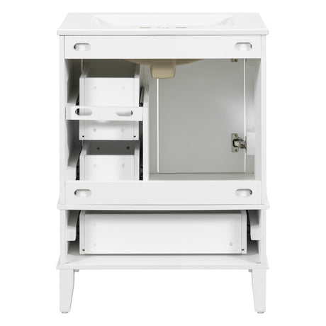 Bathroom Vanity, Modern Bathroom Cabinet With Sink Combo Set, Bathroom Storage Cabinet With A Soft Closing Door And 3 Drawers, Solid Wood Frame HouseOfZazla
