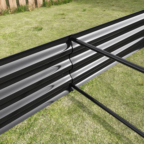 Raised Garden Bed Kit - Metal 7.6x3.7x0.98 ft Black HouseOfZazla