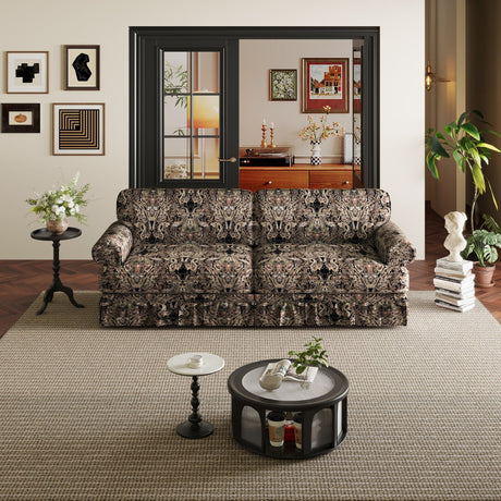 Luxuriously Comfortable Cloud Couch Sofa With Elegant Rolled Arms & Pleated Skirt Design HouseOfZazla