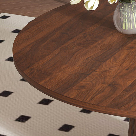 47 Inch Round MDF Dining Table for 4, Modern Farmhouse Style HouseOfZazla