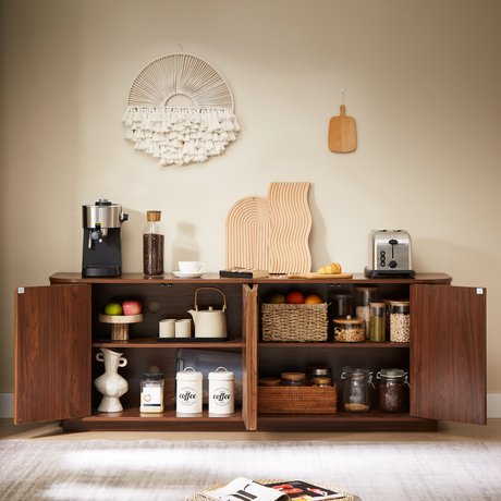 Sideboard Storage Cabinet TV Stand with Wave Pattern HouseOfZazla