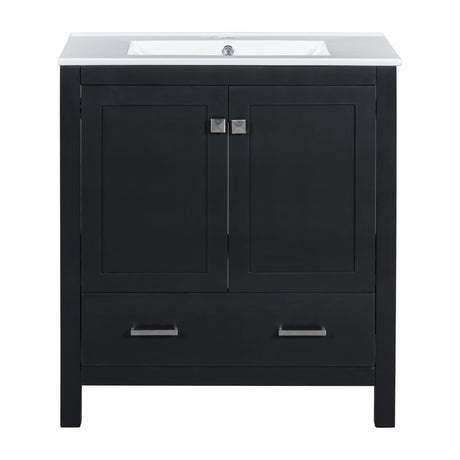 Bathroom Vanity With Single Sink, Combo Cabinet Undermount Sink, Bathroom Storage Cabinet With Two Doors And A Drawer, Soft Closing, Multifunctional Storage, Solid Wood Frame HouseOfZazla