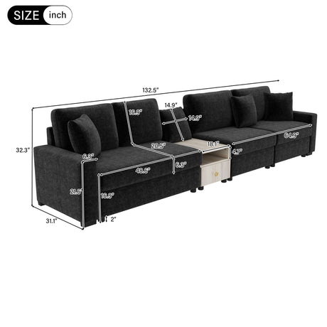 Modular Sofa Couch With Storage Armrest And Center Console HouseOfZazla