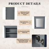 Wall Mounted Bathroom Storage Cabinet With Mirror, Medicine Cabinet With Height Adjustable Shelf