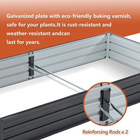 Galvanized Raised Garden Beds Outdoor 8×4×1 ft Planter HouseOfZazla