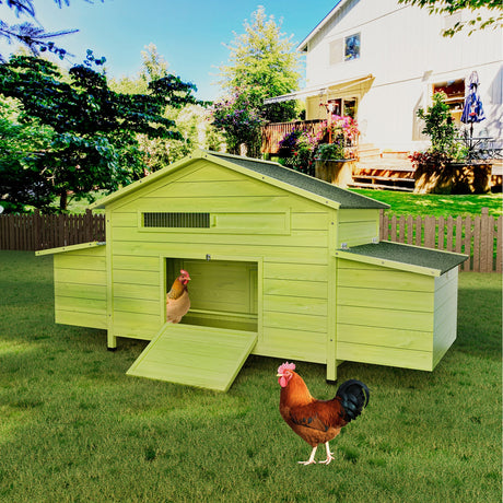 11.12 ft² Large Wooden Chicken Coop with Nesting Boxes & Perch HouseOfZazla