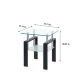 Luxury Modern Tempered Glass Coffee Table with 2 Layers