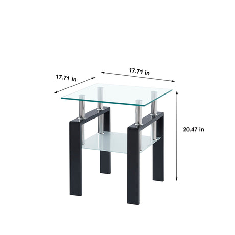 Luxury Modern Tempered Glass Coffee Table with 2 Layers HouseOfZazla