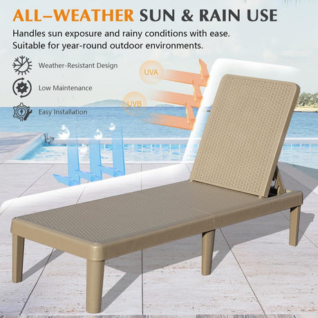 Pool Lounge Chairs Set of 2 with Adjustable Backrest HouseOfZazla