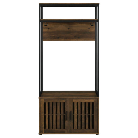 Flora - 2 Door Coat Rack Hall Tree Storage Bench And Multi Functional Storage - Natural HouseOfZazla
