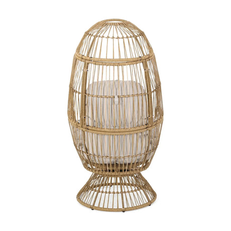 Patio Swivel Basket Egg Chair With Cushion HouseOfZazla