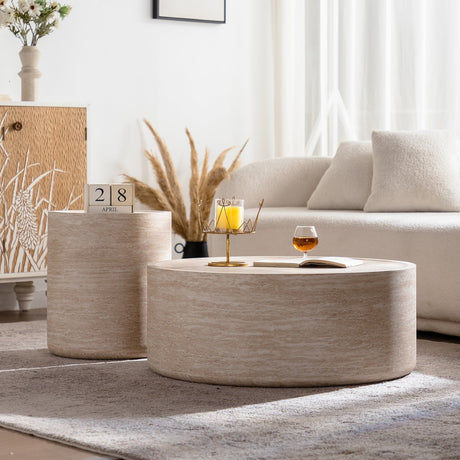 39.37" Round Coffee Table with Mars Pattern HouseOfZazla