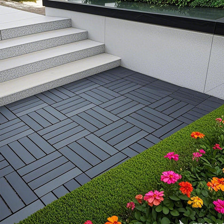 Plastic Interlocking 44 Pack Patio Deck Tiles, Square Waterproof Outdoor All Weather Use HouseOfZazla