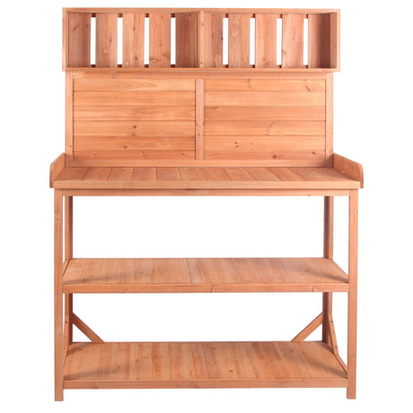 TOPMAX 65' Large Wooden Farmhouse Rustic Outdoor Potting Bench Table HouseOfZazla