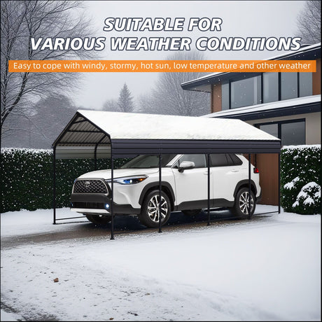 Heavy Duty Carport With Galvanized Roof And Enhanced Base - Anthracite HouseOfZazla