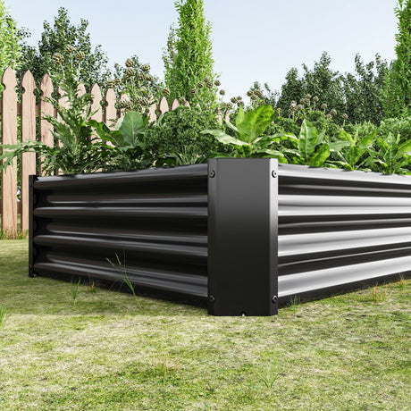 Raised Garden Bed Outdoor 6×3×1 ft Metal Raised Rectangle Planter Bed HouseOfZazla