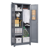 Gray And Metal Storage Cabinet