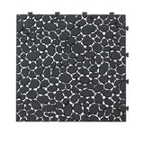 Interlocking Deck Tiles Plastic Waterproof Outdoor All Weather Anti-Slip Bathroom Shower Balcony Porch Strong Weight Capacity Upto 440 Lbs, Pebble Stone Pattern