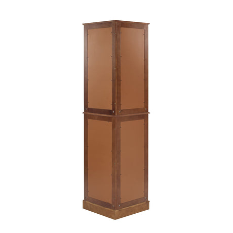 Corner Curio Dispaly Cabinet With Lights, Adjustable Tempered Glass Shelves, Mirrored Back (E26 Light Bulb Not Included) HouseOfZazla