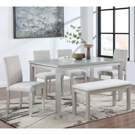 Dining Table Set With Crystal Decoration And Upholstered Chairs HouseOfZazla