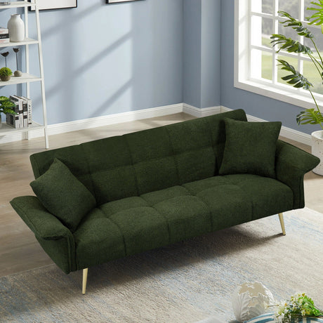 Convertible Double Futon Sofa Bed With Folding Armrests For Living Rooms HouseOfZazla