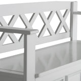 Amherst Solid Wood Entryway Storage Bench in White