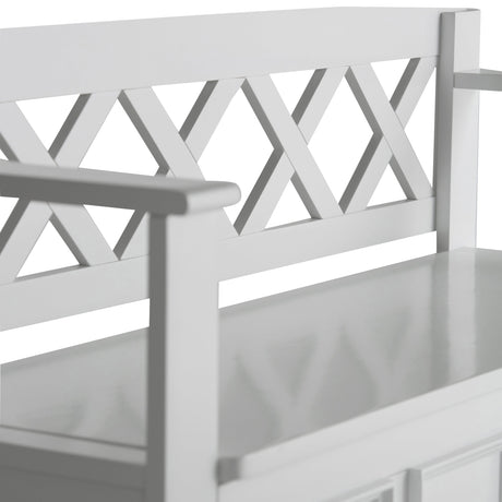 Amherst Solid Wood Entryway Storage Bench in White HouseOfZazla