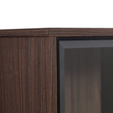 Modern Minimalist Style LED Curio Cabinet With Tempered Glass Door, Metal Legs