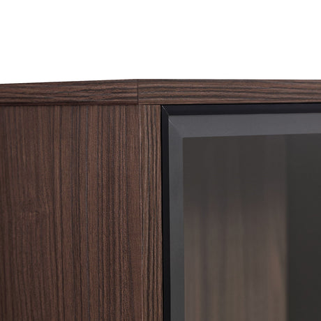 Modern Minimalist Style LED Curio Cabinet With Tempered Glass Door, Metal Legs HouseOfZazla