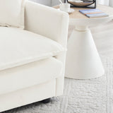 Mid-Century Modern Couch 3-Seater Sofa with Chenille Fabric