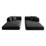 78.8' Compression Sofa,Convertible Floor Sofa Bed-with Pillow Back Support Armrest,Comfy Futon Couch Sleeper Bed,Loveseats Boneless Modular Sectional Sofa,Corduroy fabric,for Living Room,Bedroom,Black