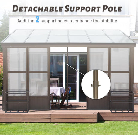 10x12FT All Season Aluminum Sunroom with Detachable Windows HouseOfZazla
