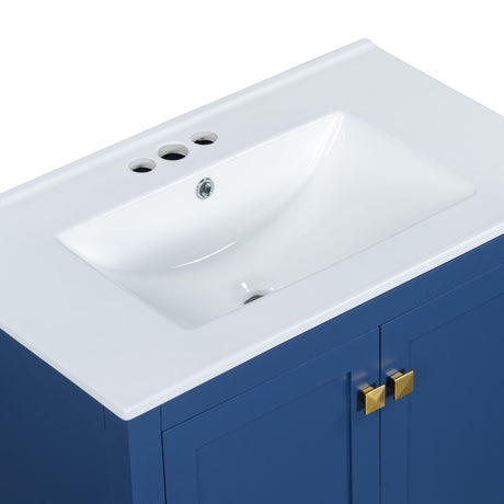 Bathroom Vanity With Single Sink, Combo Cabinet Undermount Sink, Bathroom Storage Cabinet With Two Doors And A Drawer, Soft Closing, Multifunctional Storage, Solid Wood Frame HouseOfZazla