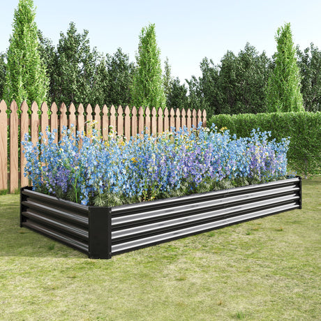 Raised Garden Bed Kit - Metal 7.6x3.7x0.98 ft Black HouseOfZazla