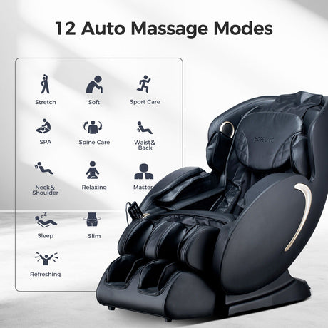 Bosscare - 3D Zero Gravity Massage Chair, Full Body Shiatsu Recliner With App HouseOfZazla