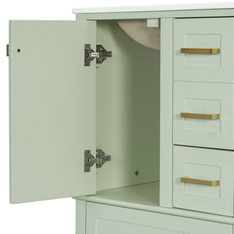 Bathroom Vanity, Modern Bathroom Cabinet With Sink Combo Set, Bathroom Storage Cabinet With A Soft Closing Door And 3 Drawers, Solid Wood Frame HouseOfZazla
