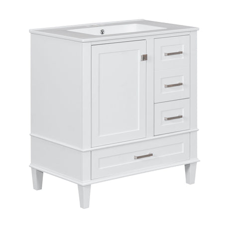 Bathroom Vanity, Modern Bathroom Cabinet With Sink Combo Set, Bathroom Storage Cabinet With A Soft Closing Door And 3 Drawers, Solid Wood Frame HouseOfZazla