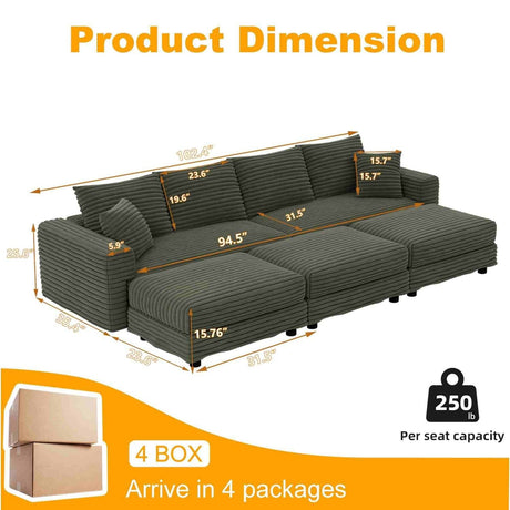 Modern Comfy Upholstered Sofa Cloud Couch & Deep Seat Couches HouseOfZazla